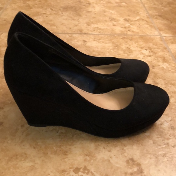 Apt. 9 Shoes - Womens black wedge dress shoes size 7 1/2